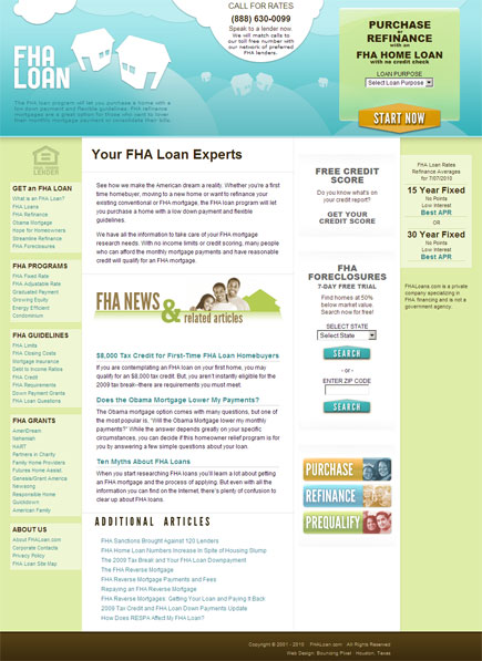 FHALoan.com Mortgage Website