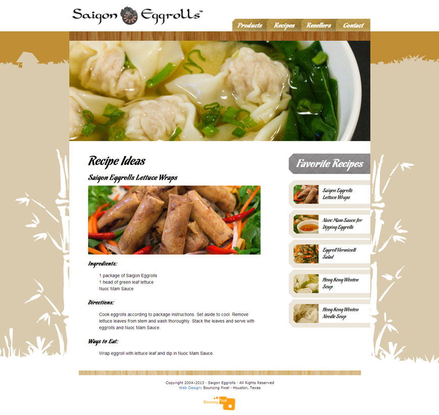 Saigon Eggrolls Website