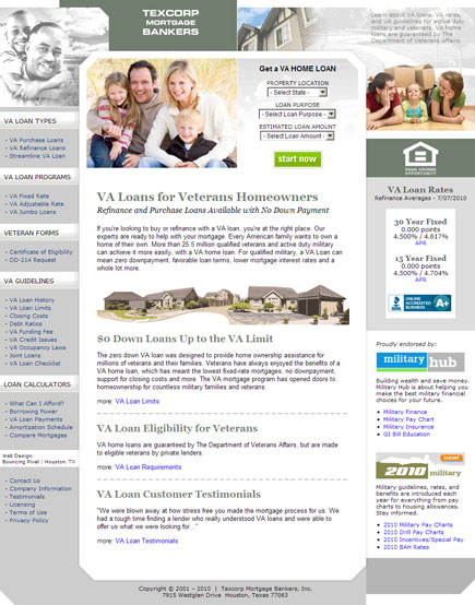 Texcorp Mortgage Website