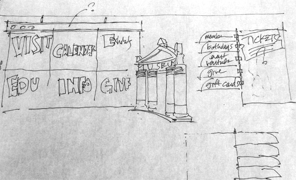 Concept Sketch for Children's Museum of Houston Website