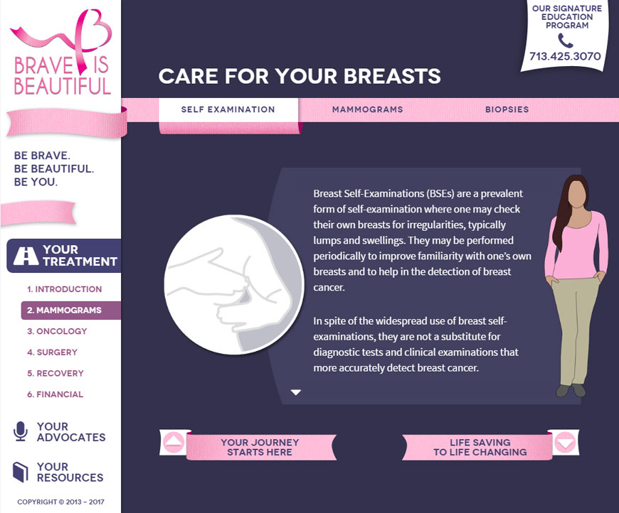 Brave is Beautiful Website and Animation for Breast Cancer Patients
